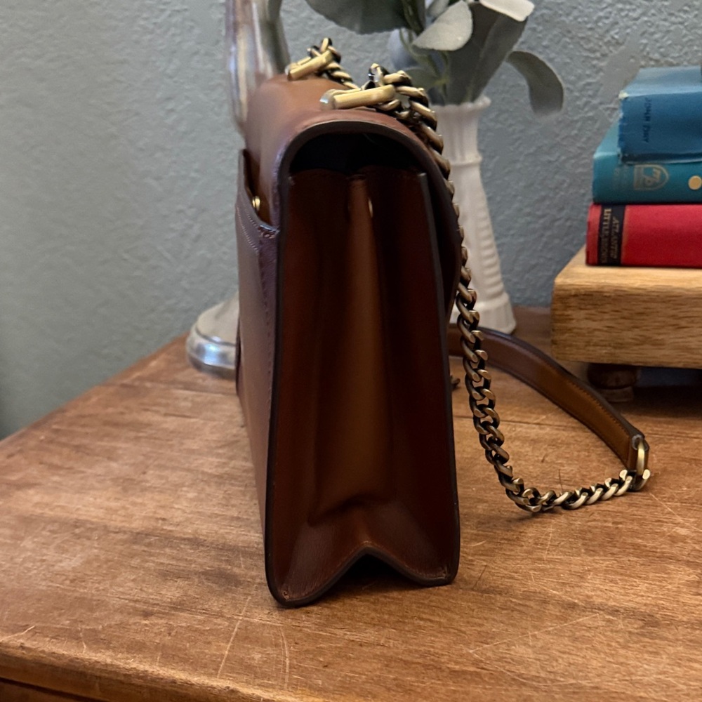 Michael Kors Whitney Brown Leather Envelope Bag - Picture 6 of 8